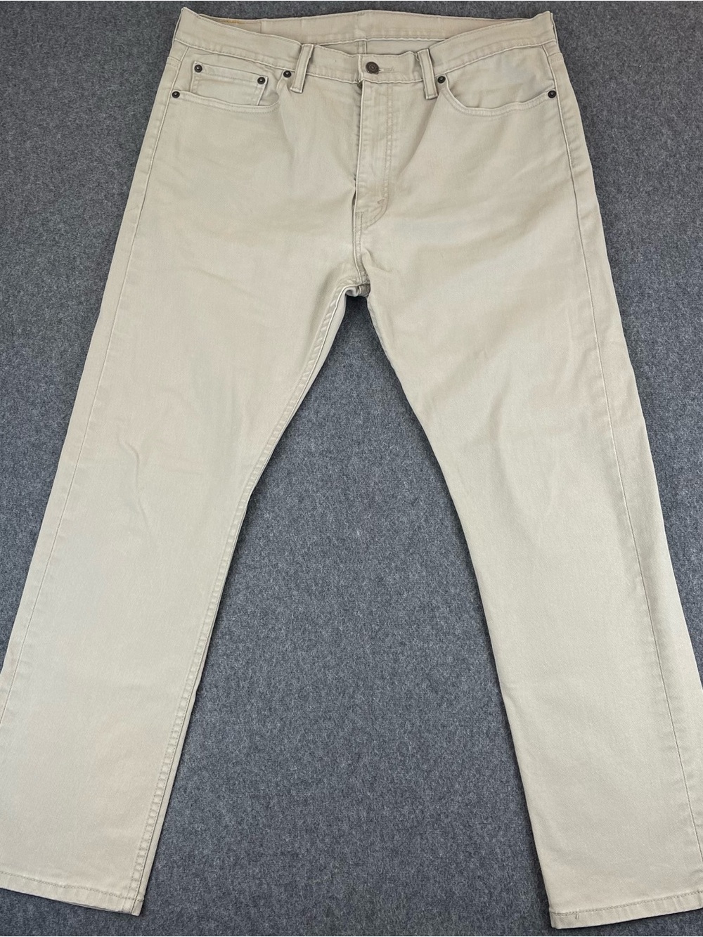 Levis 513 Jeans Mens 36x30 Beige Slim Straight Stretch Denim Pants